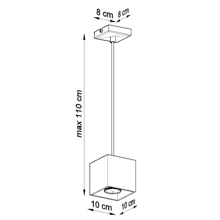 Lysekrone i en snor QUAD 1 1xGU10/40W/230V antik sort