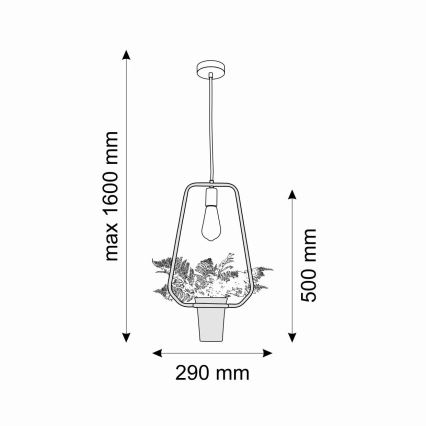 Lysekrone i en snor SOREN 1xE27/10W/230V