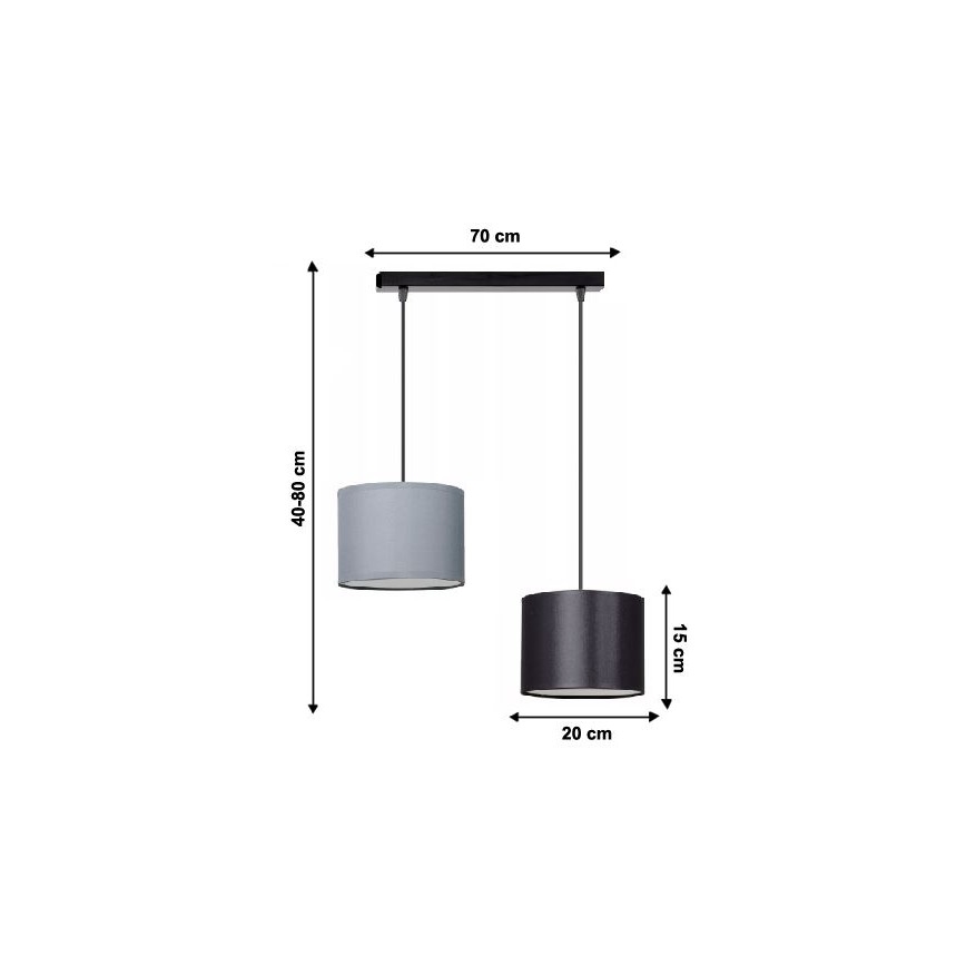Lysekrone i en snor TUZ 2xE27/60W/230V