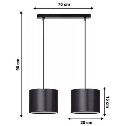 Lysekrone i en snor TUZ 2xE27/60W/230V