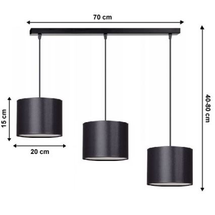 Lysekrone i en snor TUZ 3xE27/60W/230V