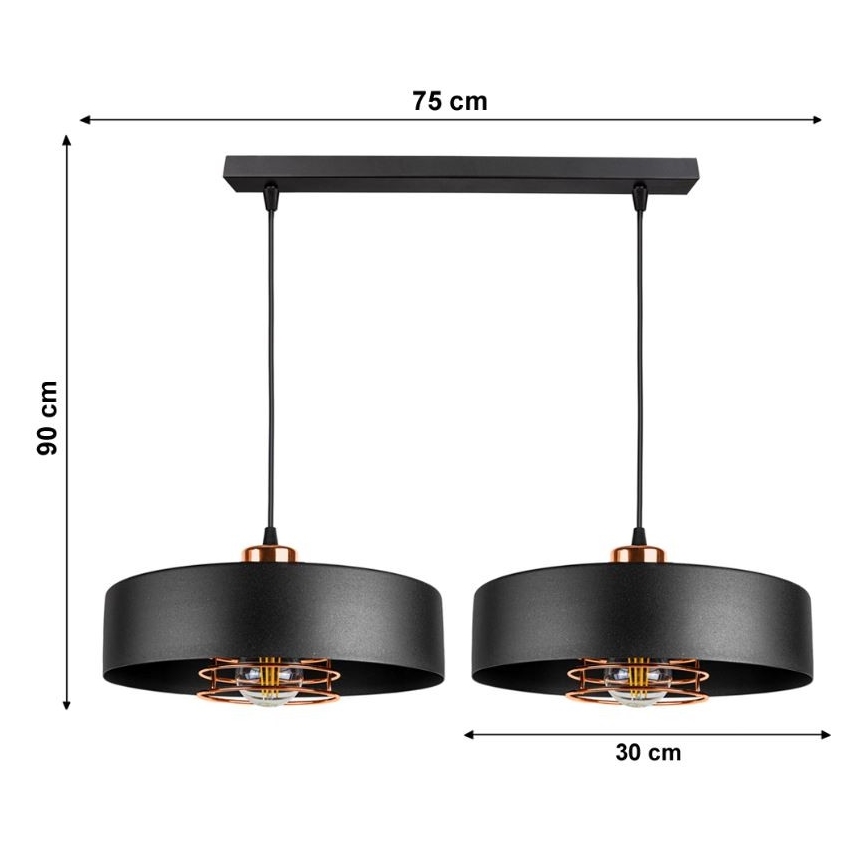 Lysekrone i en snor VEST 2xE27/60W/230V