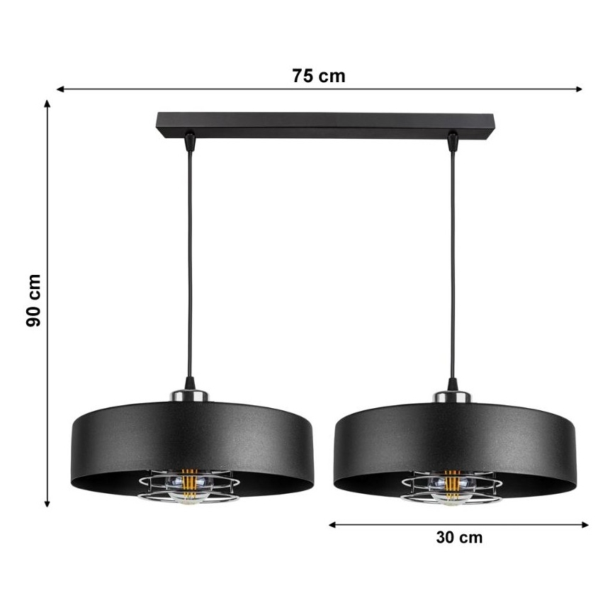 Lysekrone i en snor VEST 2xE27/60W/230V