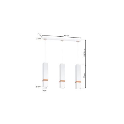 Lysekrone i en snor VIDAR 3xGU10/25W/230V