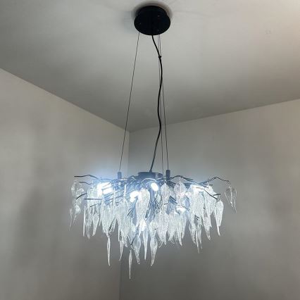 Lysekrone i krystal 10xG9/40W/230V sort