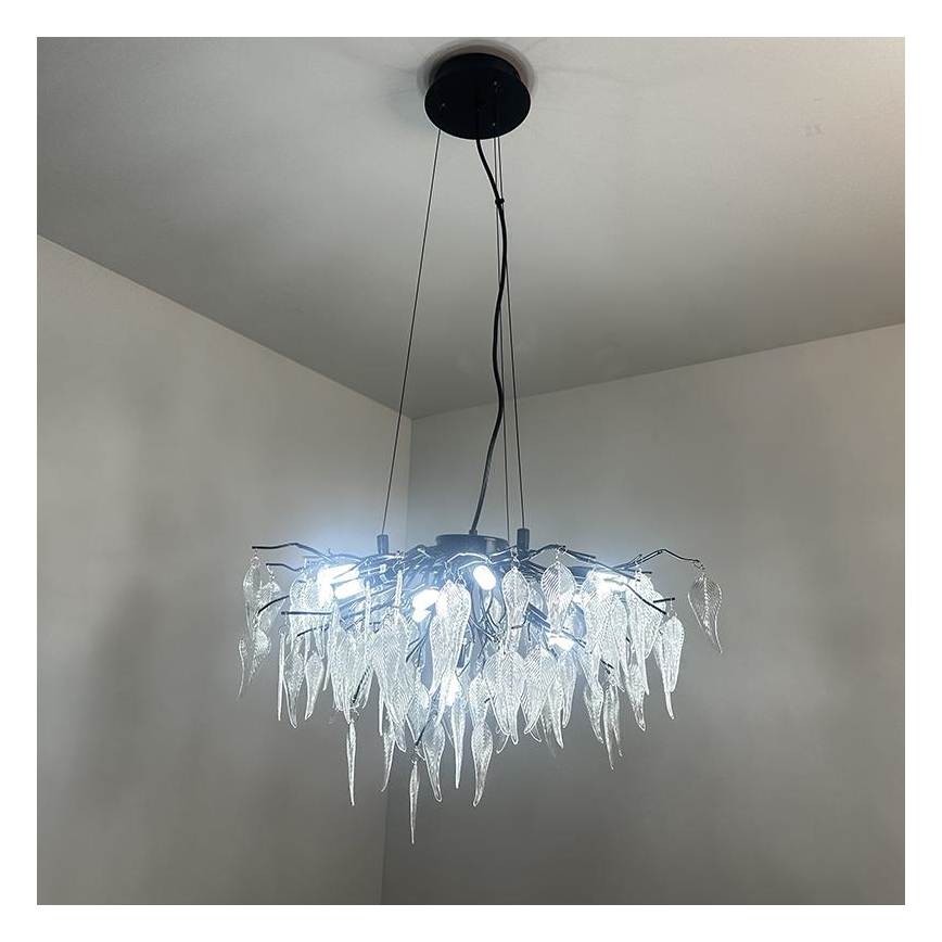 Lysekrone i krystal 10xG9/40W/230V sort