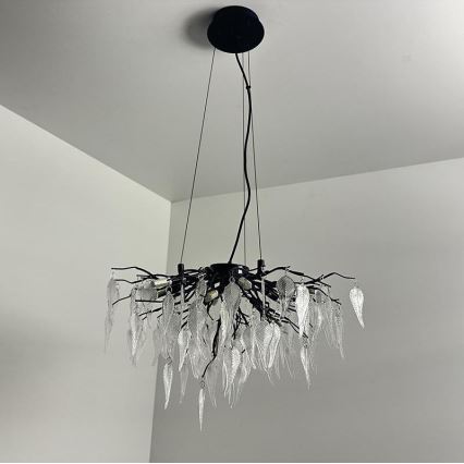 Lysekrone i krystal 10xG9/40W/230V sort