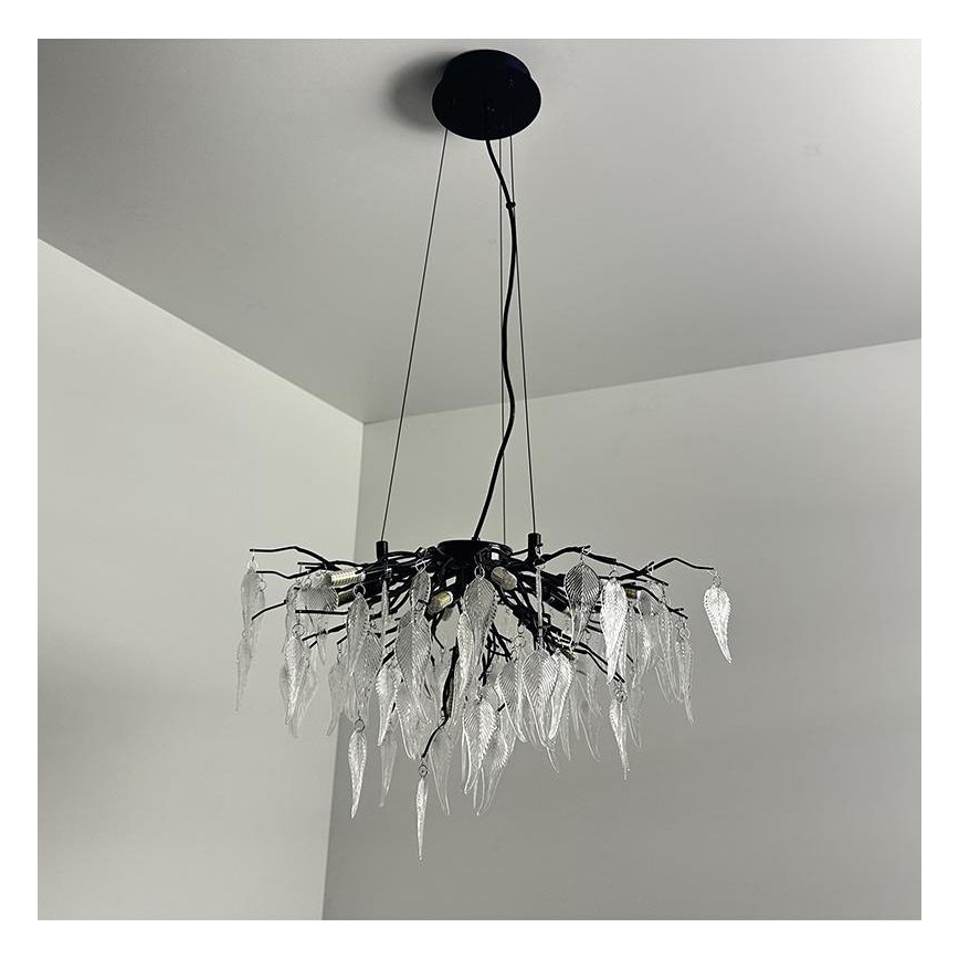 Lysekrone i krystal 10xG9/40W/230V sort