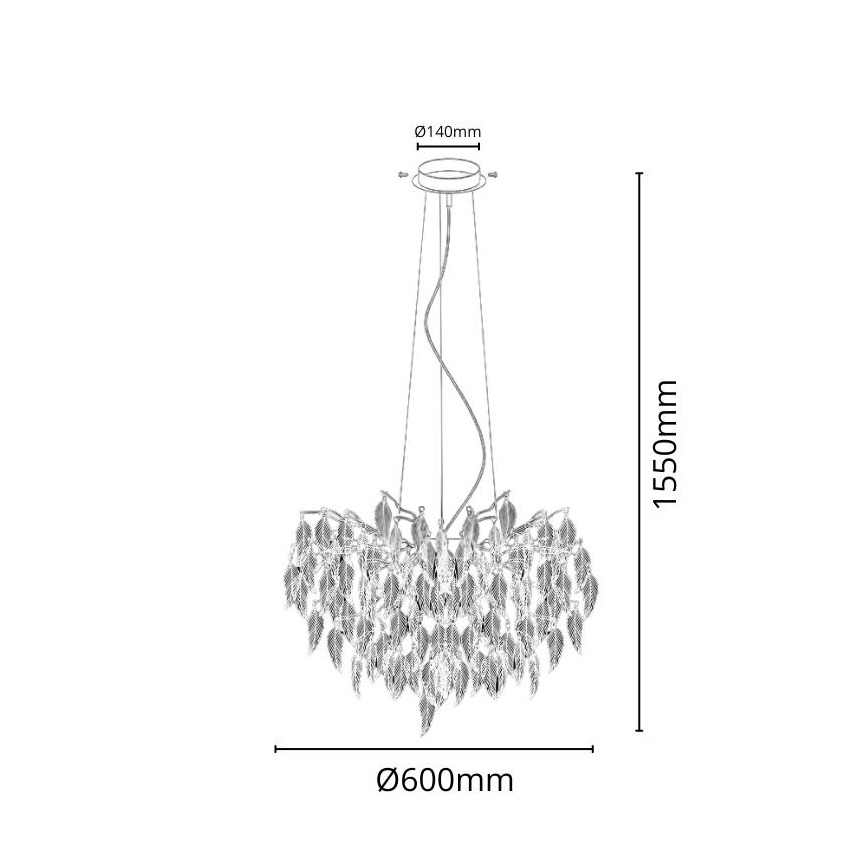 Lysekrone i krystal 10xG9/40W/230V sort