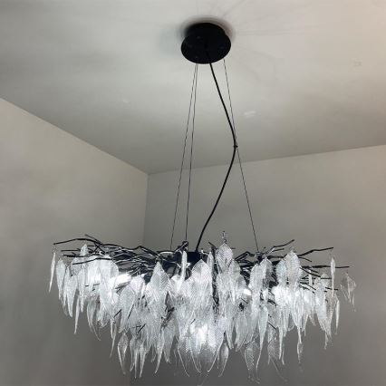Lysekrone i krystal 12xG9/40W/230V sort