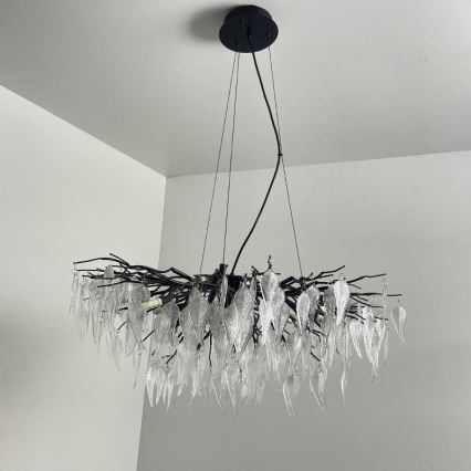 Lysekrone i krystal 12xG9/40W/230V sort