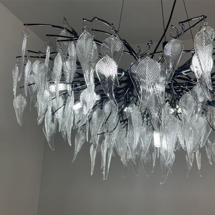 Lysekrone i krystal 12xG9/40W/230V sort