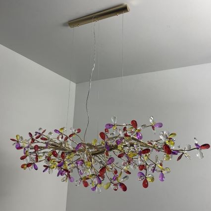 Lysekrone i krystal 13xG9/40W/230V farverig