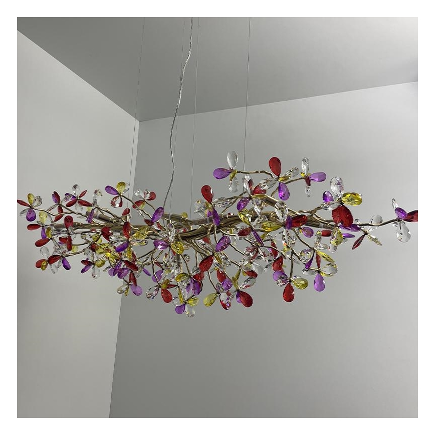 Lysekrone i krystal 13xG9/40W/230V farverig
