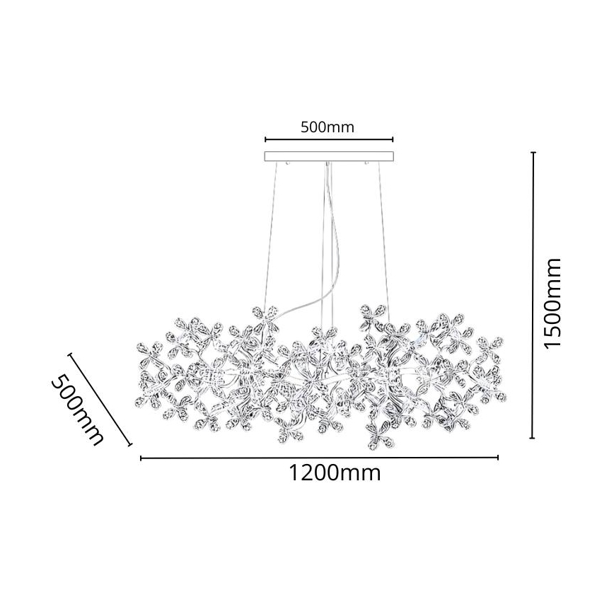 Lysekrone i krystal 13xG9/40W/230V farverig