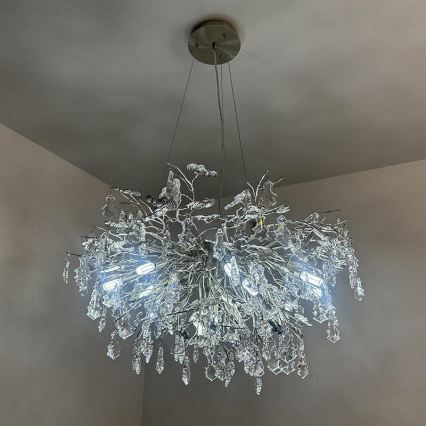 Lysekrone i krystal 13xG9/40W/230V skinnende krom