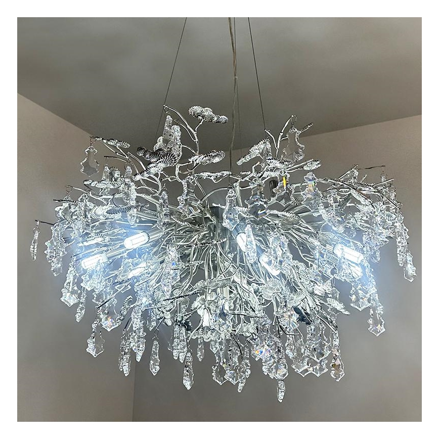 Lysekrone i krystal 13xG9/40W/230V skinnende krom