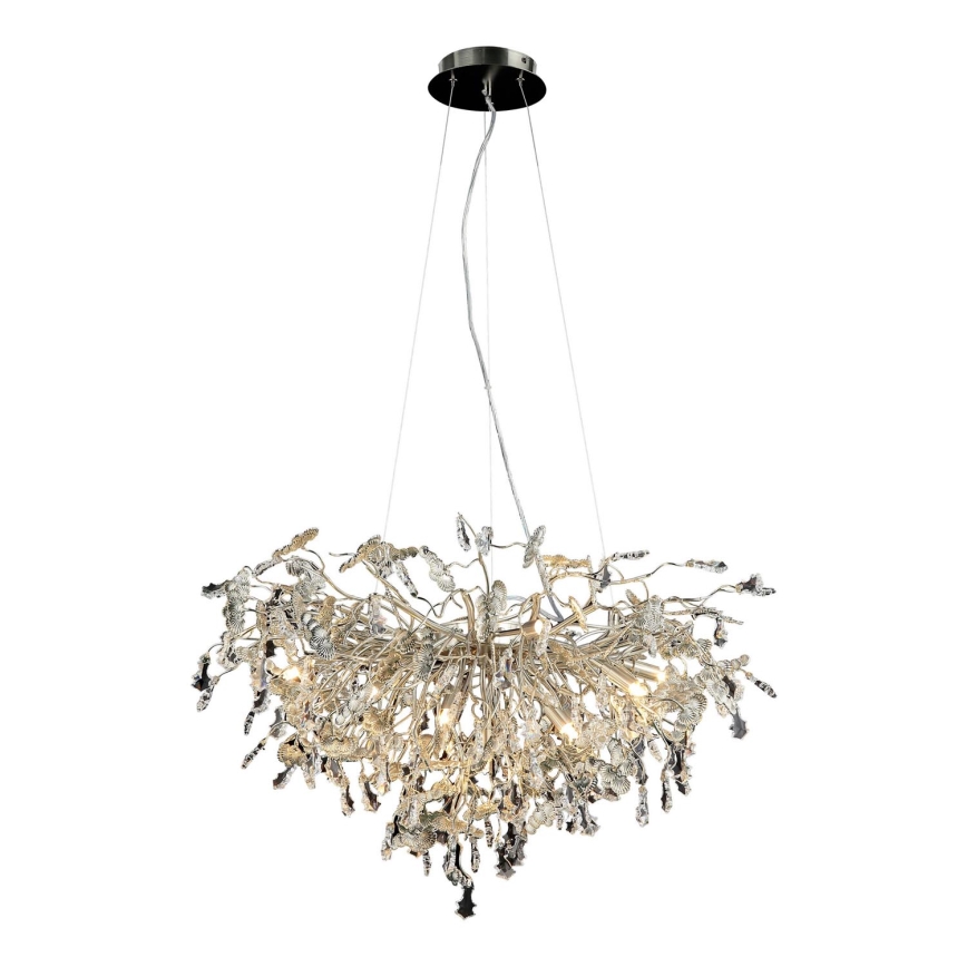 Lysekrone i krystal 13xG9/40W/230V skinnende krom