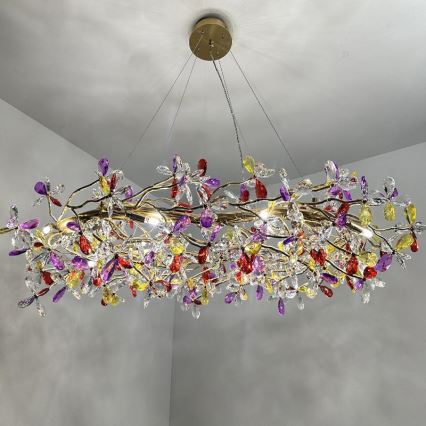 Lysekrone i krystal 16xG9/40W/230V farverig