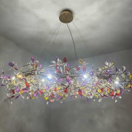 Lysekrone i krystal 16xG9/40W/230V farverig