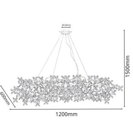 Lysekrone i krystal 16xG9/40W/230V farverig