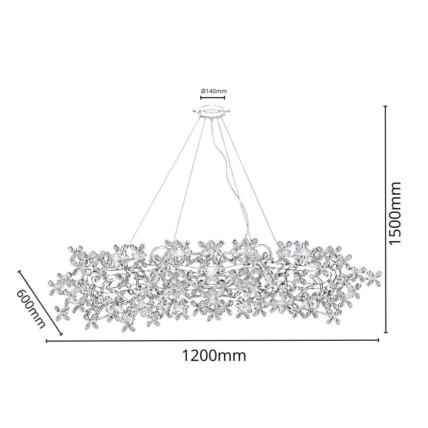 Lysekrone i krystal 16xG9/40W/230V farverig