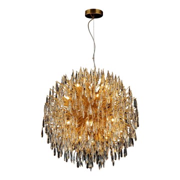 Lysekrone i krystal 24xG9/40W/230V guldfarvet