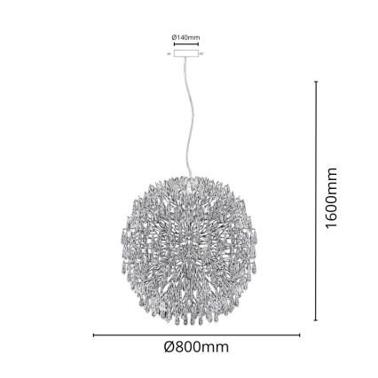 Lysekrone i krystal 24xG9/40W/230V guldfarvet