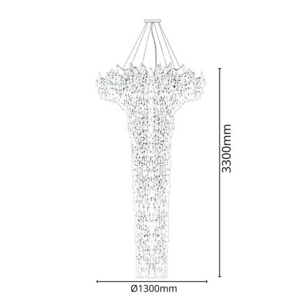 Lysekrone i krystal 41xG9/40W/230V guldfarvet