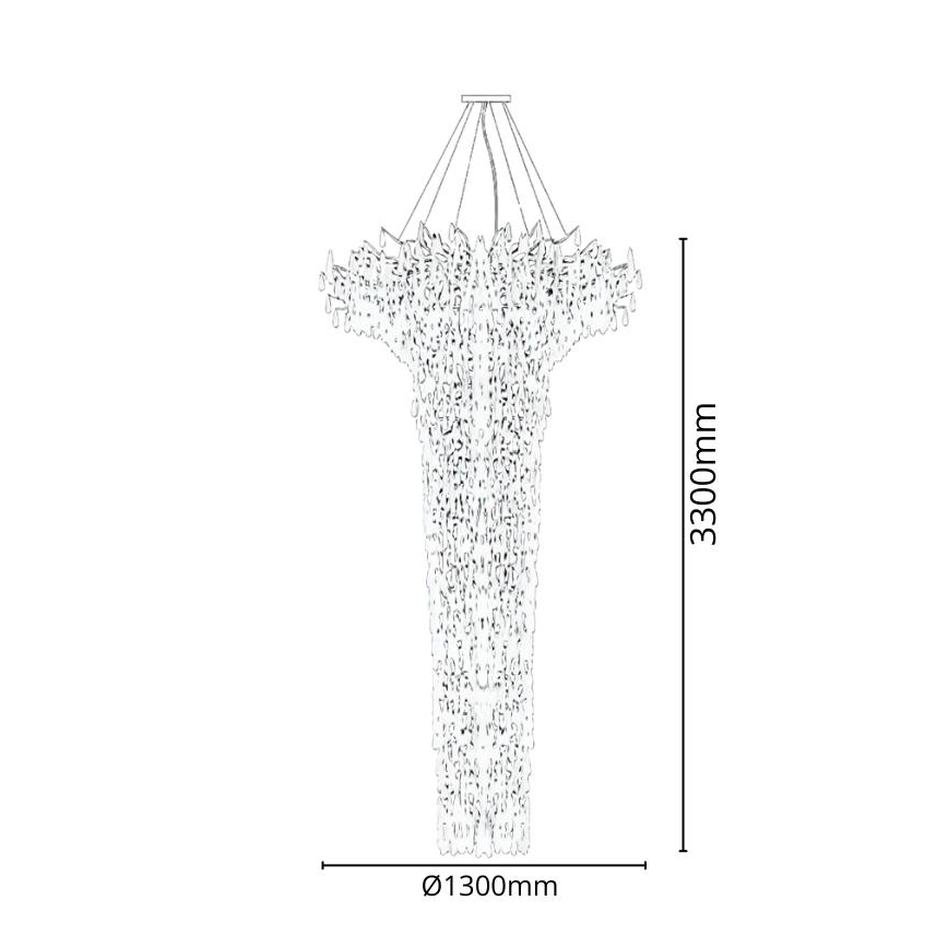 Lysekrone i krystal 41xG9/40W/230V guldfarvet