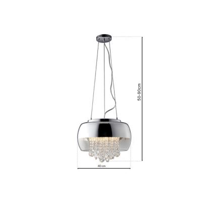Lysekrone i krystal LUNA 1xE14/40W/230V