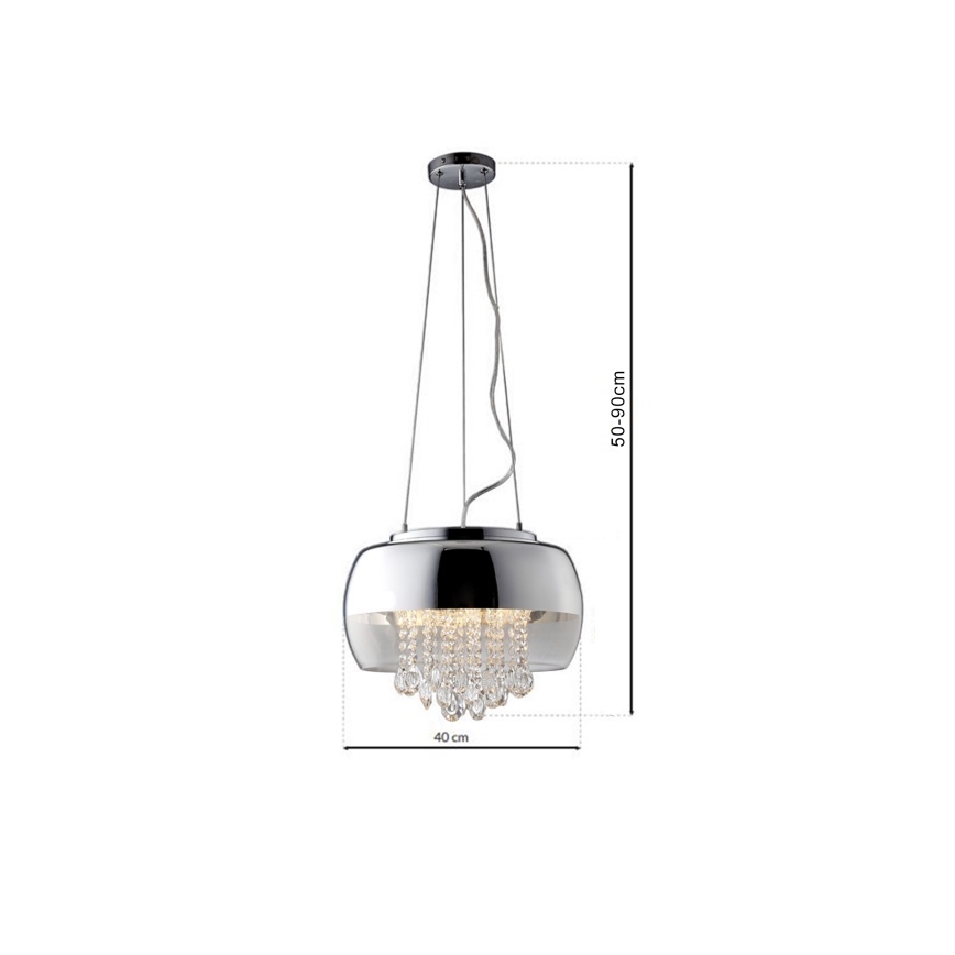 Lysekrone i krystal LUNA 1xE14/40W/230V