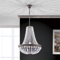 Lysekrone i krystal m. kædeophæng ARILA 3xE27/60W/230V diameter 40 cm brun/patina