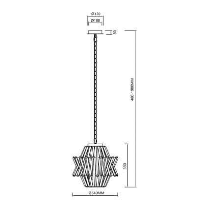 Lysekrone i krystal m. kædeophæng CROWN 4xE14/40W/230V guldfarvet