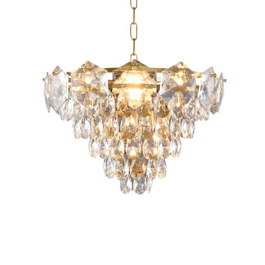 Lysekrone i krystal SELENA 6xE14/40W/230V gylden