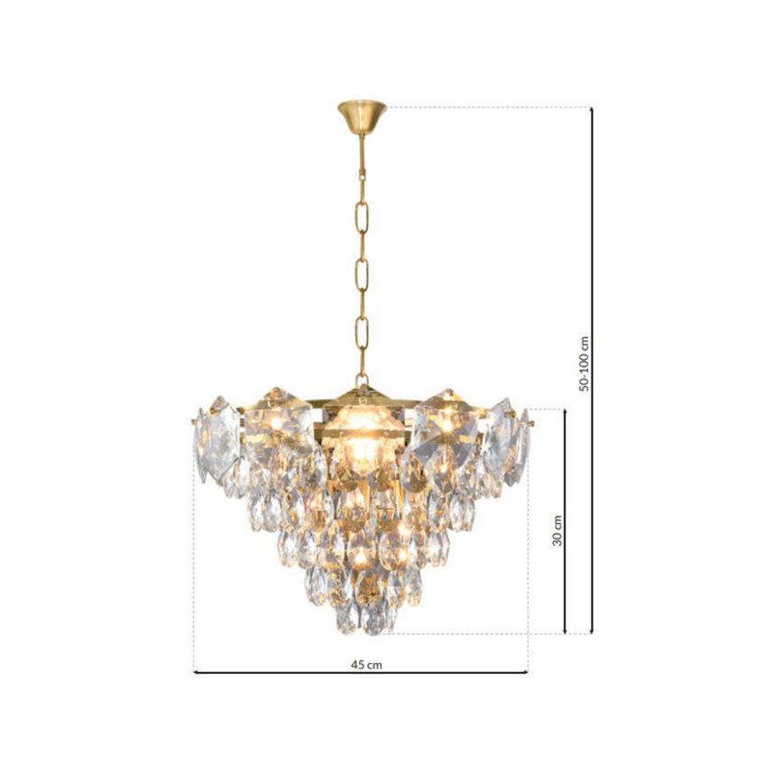 Lysekrone i krystal SELENA 6xE14/40W/230V gylden