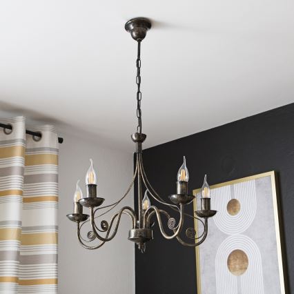 Lysekrone i kæde DONATO 5xE14/40W/230V