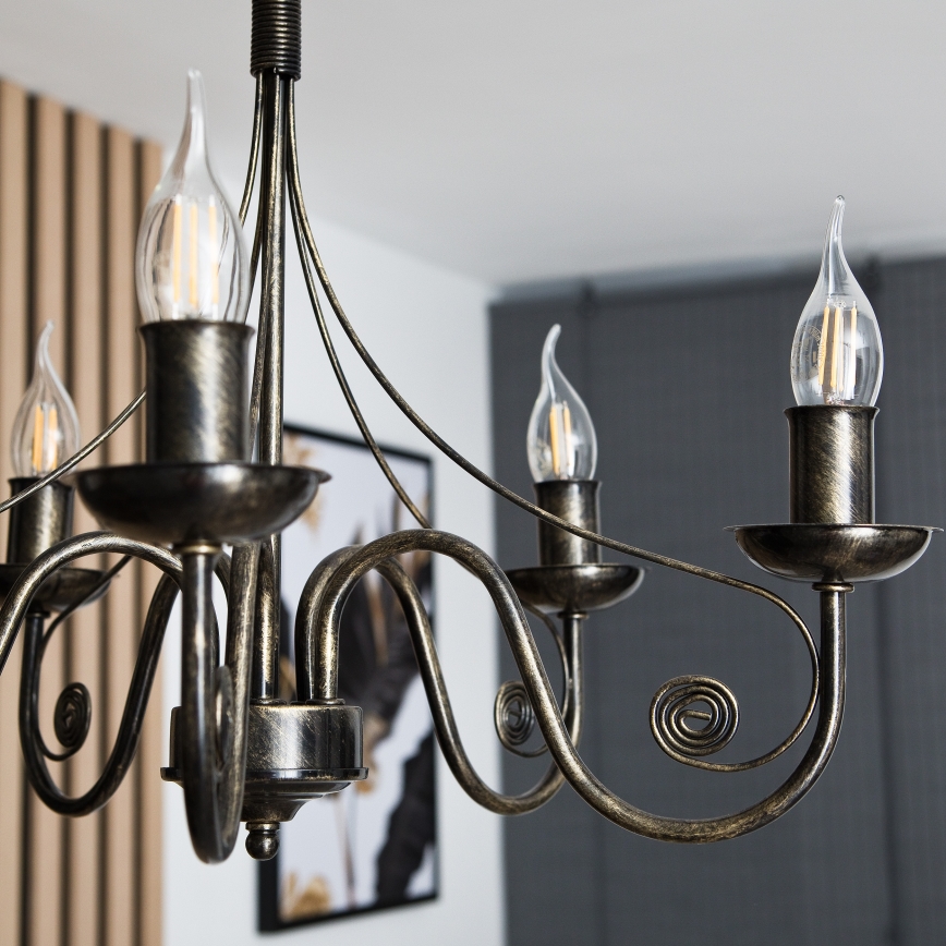 Lysekrone i kæde DONATO 5xE14/40W/230V