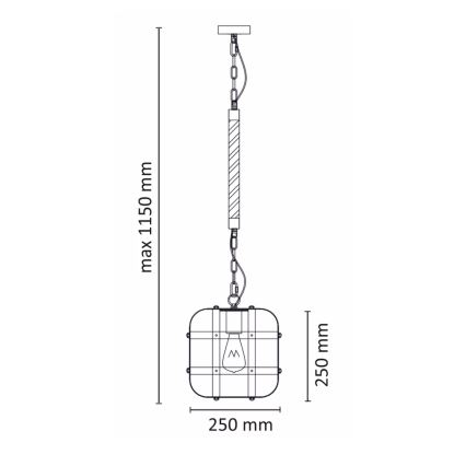 Lysekrone i kæde KLATKA 1xE27/10W/230V