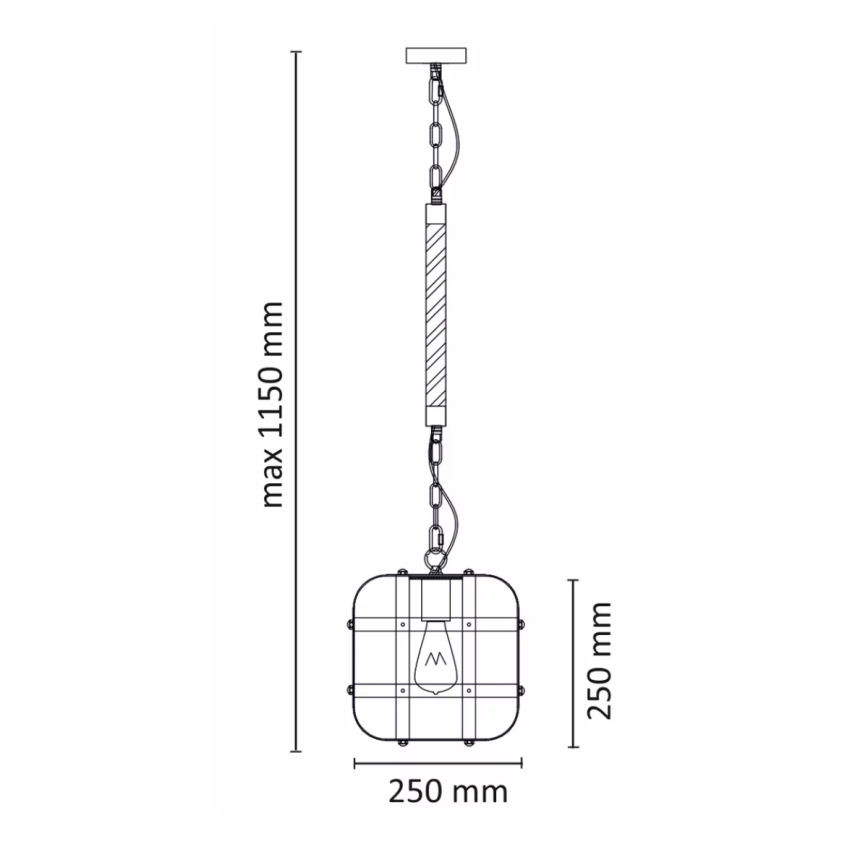 Lysekrone i kæde KLATKA 1xE27/10W/230V