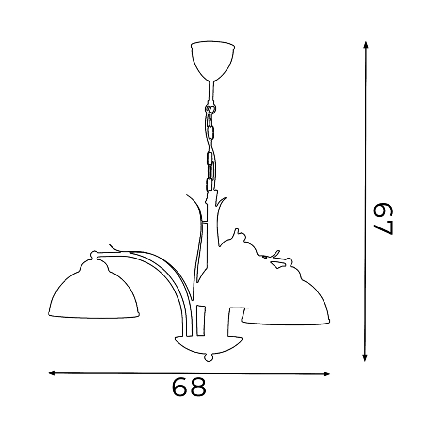 Lysekrone i kæde KORFU 3xE27/60W/230V