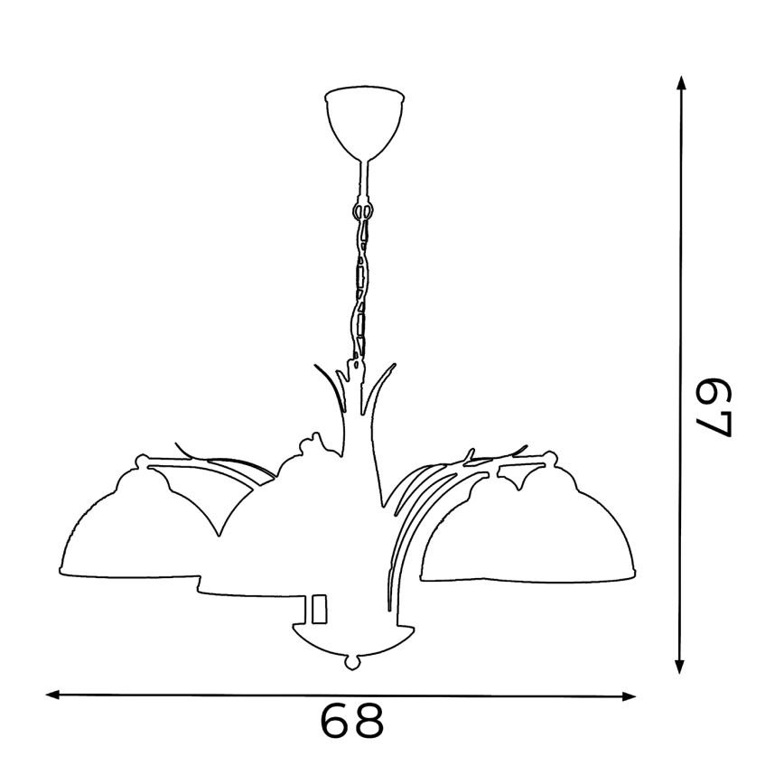 Lysekrone i kæde KORFU 5xE27/60W/230V