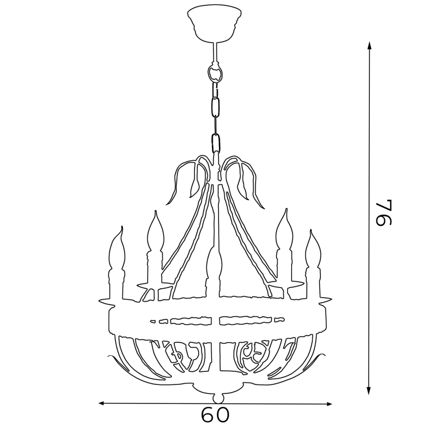 Lysekrone i kæde LOARA 5xE14/60W/230V