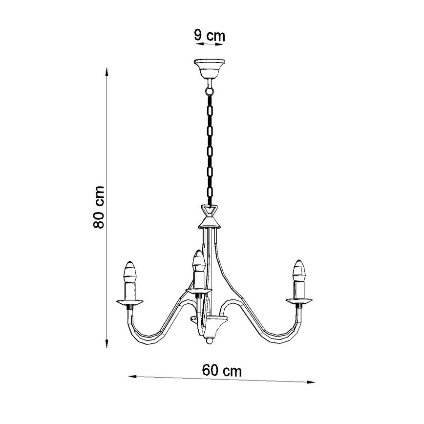 Lysekrone i kæde MINERWA 3 3xE14/40W/230V hvid