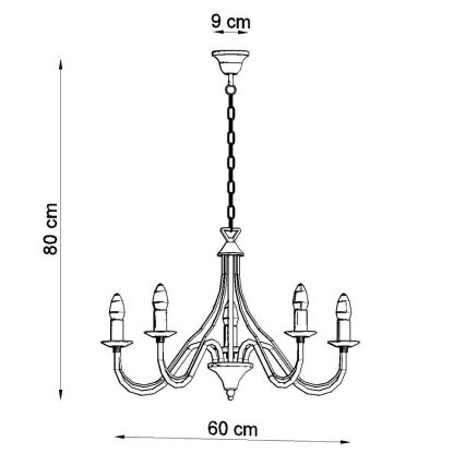 Lysekrone i kæde MINERWA 5 5xE14/40W/230V hvid