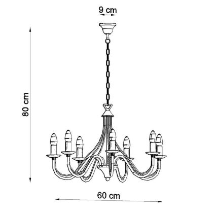 Lysekrone i kæde MINERWA 7 7xE14/40W/230V hvid