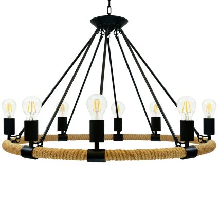 Lysekrone i kæde ROPE ARTHUR 8xE27/20W/230V