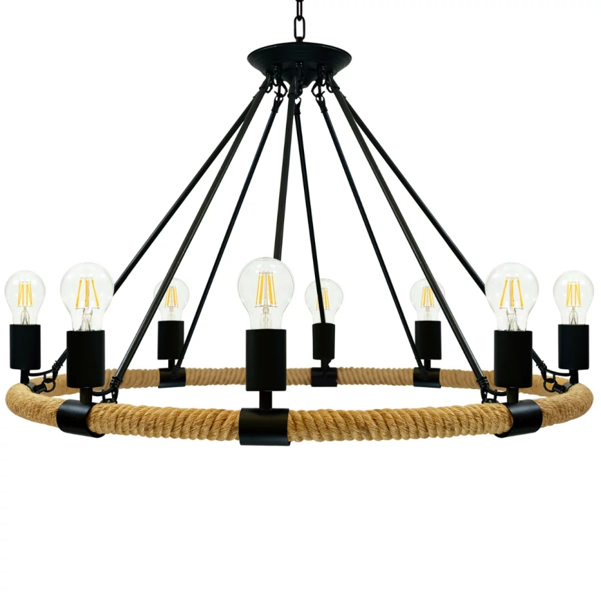 Lysekrone i kæde ROPE ARTHUR 8xE27/20W/230V