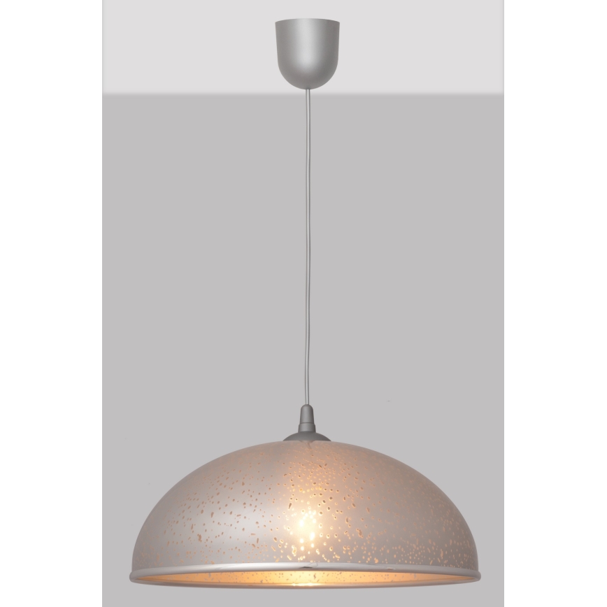 Lysekrone i snor CIRCLE 1xE27/15W/230V grå
