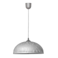Lysekrone i snor CIRCLE 1xE27/15W/230V grå